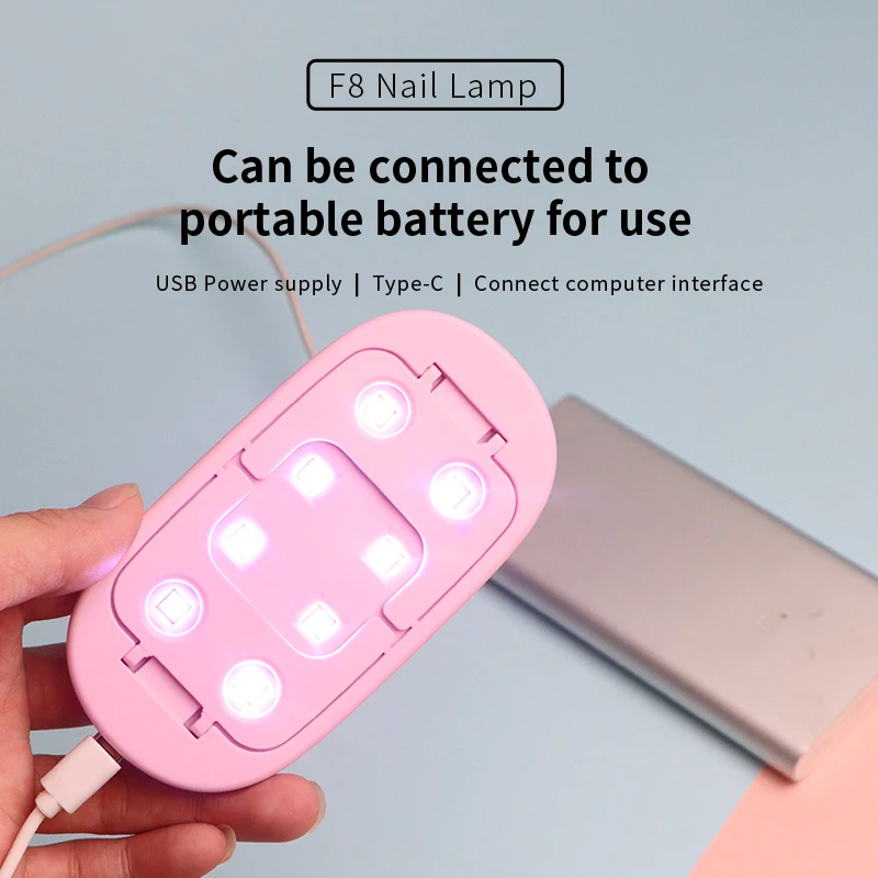 Fashionable pink mini UV led nail lamp portable nail dryer for gel polish