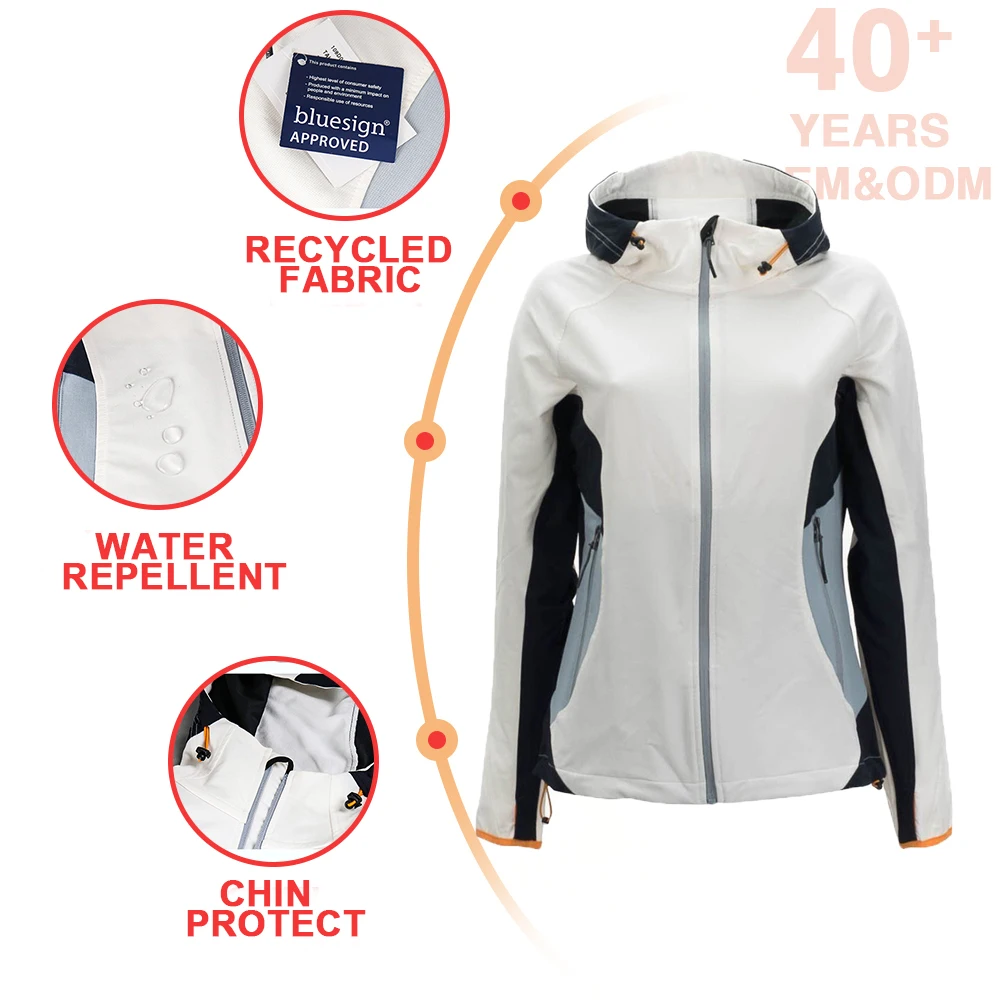 Spring Hiking Jacket Windproof Rain Jacket Hooded Shell Waterproof for Women