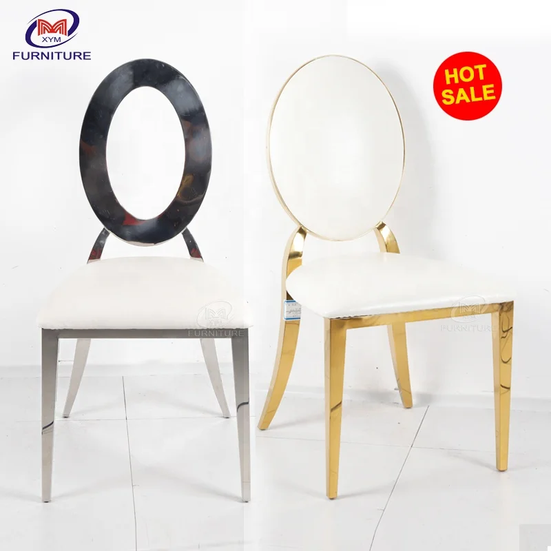 Rental Fancy Gold Stainless Steel Wedding chair for Restaurant and Banquet with heart design