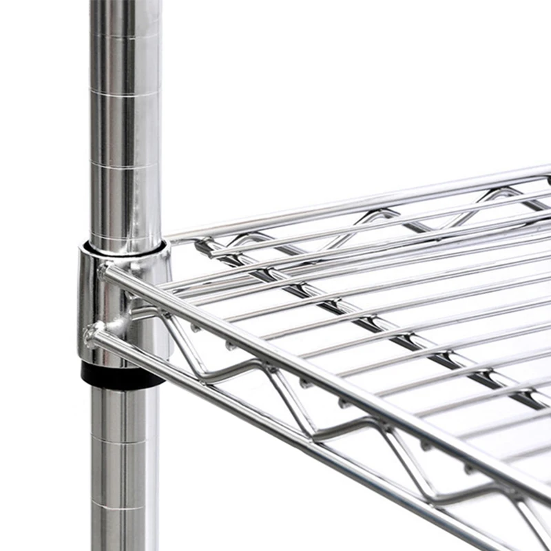 4 four tier small narrow stacking shelf wire cube pantry kitchen industrial bathroom metal rack shelving