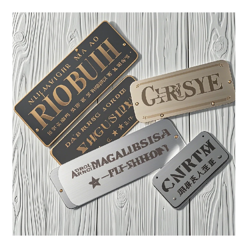 Custom Printed Engraved Metal Plate Metal Logo Sign Name Alu Plaques Plates Tag Label Aluminium Machine Nameplates for Equipment
