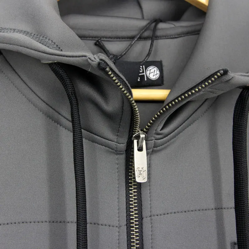 Zip up Men Streetwear Hoodies with Pocket Neoprene Fabric Wear Poly Tricot Plain Custom Winter Hooded Regular Sleeve for Winter