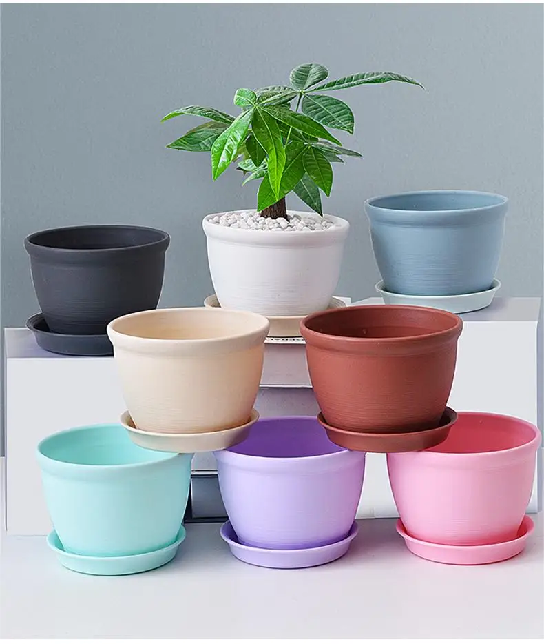 Marble Appearance Deepbang  Tell Threaded Flower Pots Indoor Green Plant Pot High Simulation Pot Flower for Planting