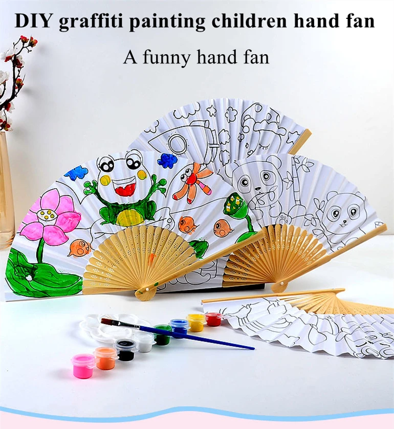 Sublimation Blanks Durable DIY Bamboo Fabric Plain Small Japanese Hand Fan