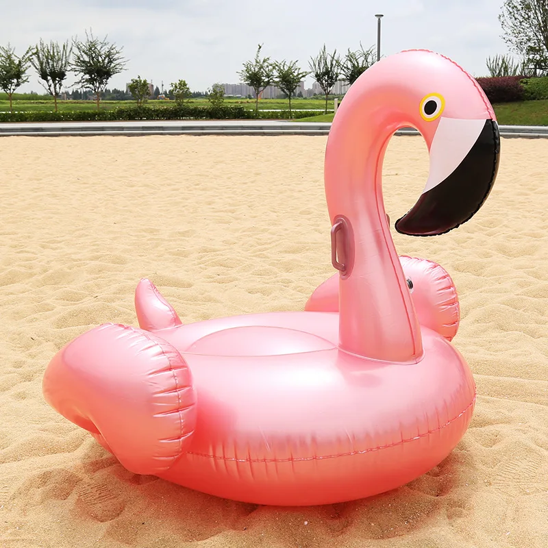 
Inflatable Water Park Toys Inflatable Rose Gold Flamingo Floating Raft 
