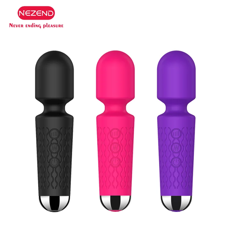 OEM Low Price Hot Selling Medical Silicone 3 Color Health Care Wand Massager Vibrator Sex Toy for Woman