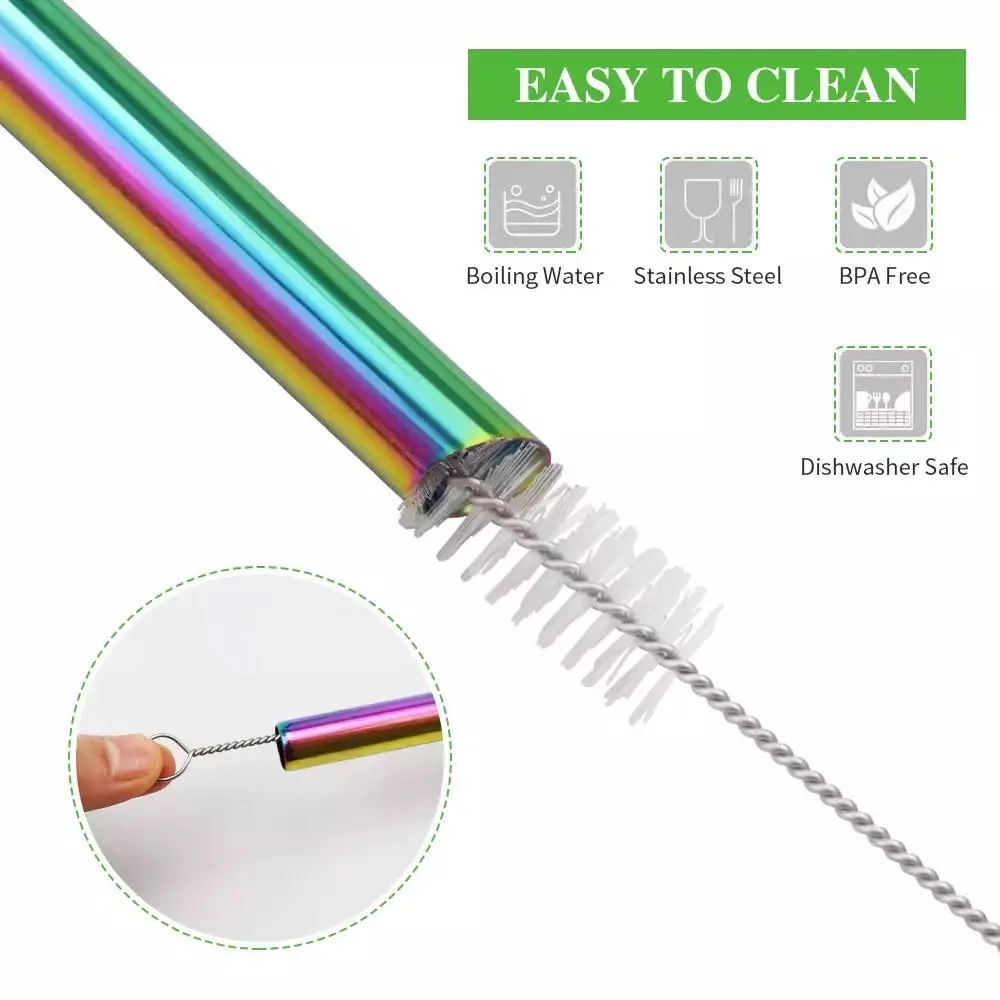 215*12 мм многоразовые металлические косые разрезы пузырьковая чайная соломка из нержавеющей стали Питьевая соломка оптом