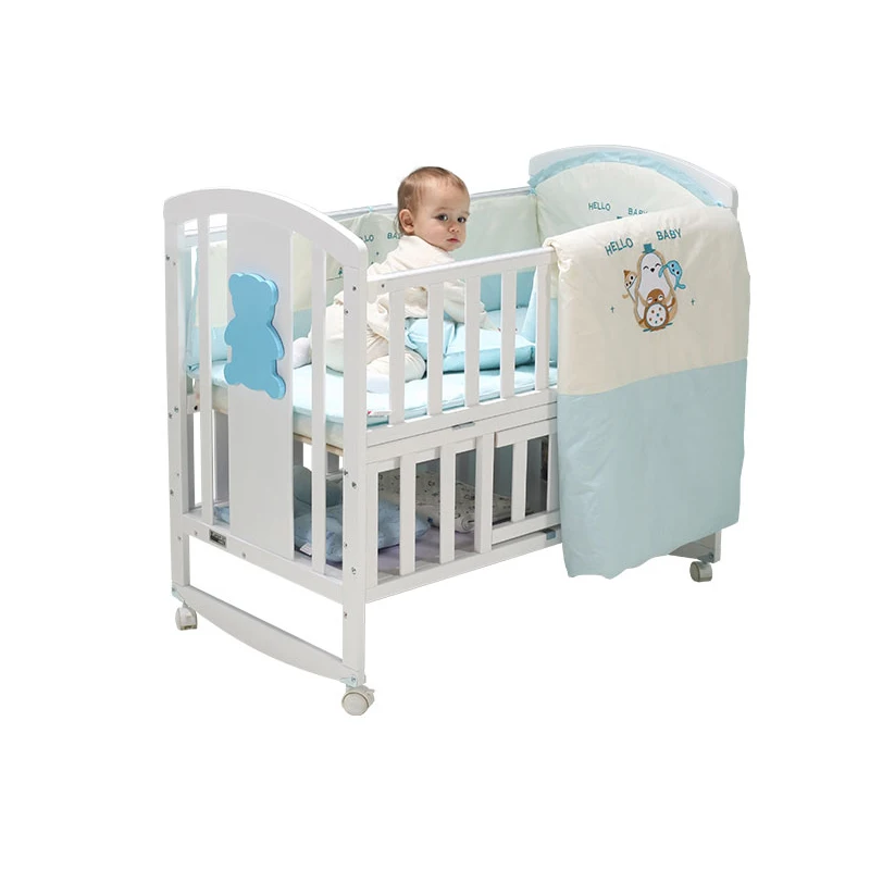 Wholesale Assemble Wood Toddler Cot Bed, Wholesale Rocker Solid Wood Baby Cradle Bed/