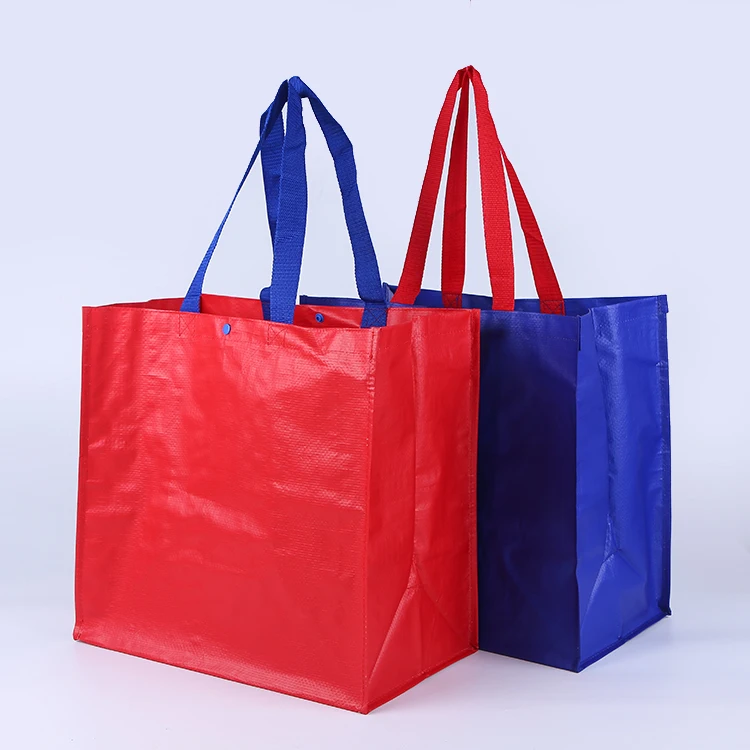 Eco friendly foldable fashion grocery packaging luxury laminated pp woven shopping bag