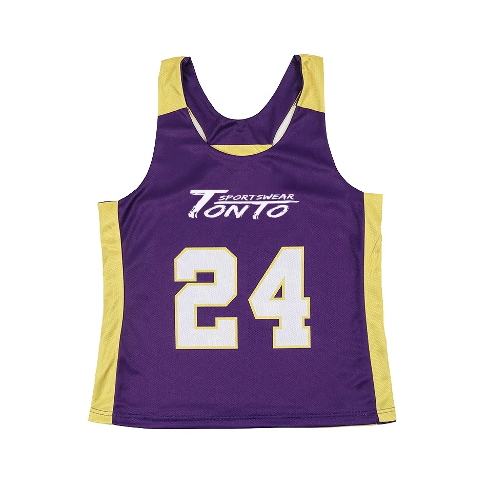 Custom made women reversible cheap dye sublimation printing lacrosse pinnies uniforms