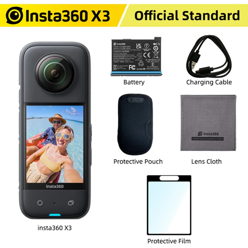 Insta360 X3 RTS 2023 Sports Action Camera New Launch Pocket-Size HDR 5.7K 360 72MP 2.29' Touch Screen