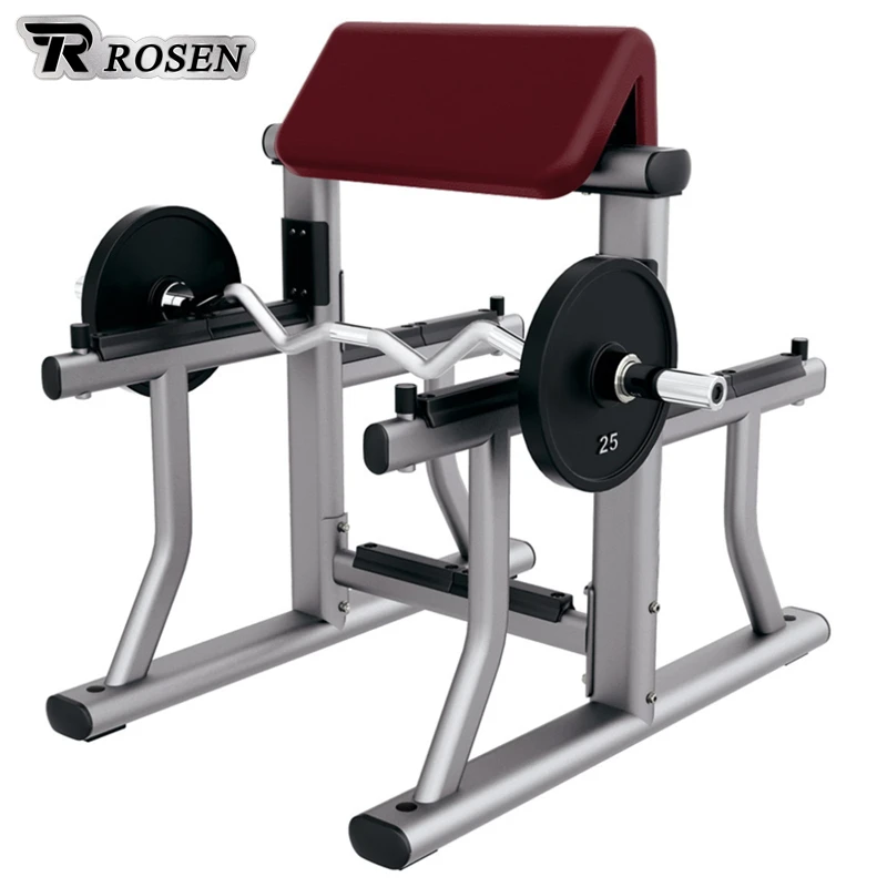 Source Factory Indoor Dezhou ROSEN Commercial Exercise Fitness Bodybuilding Galvanized Steel Arm Curl Bench For Gym Centre