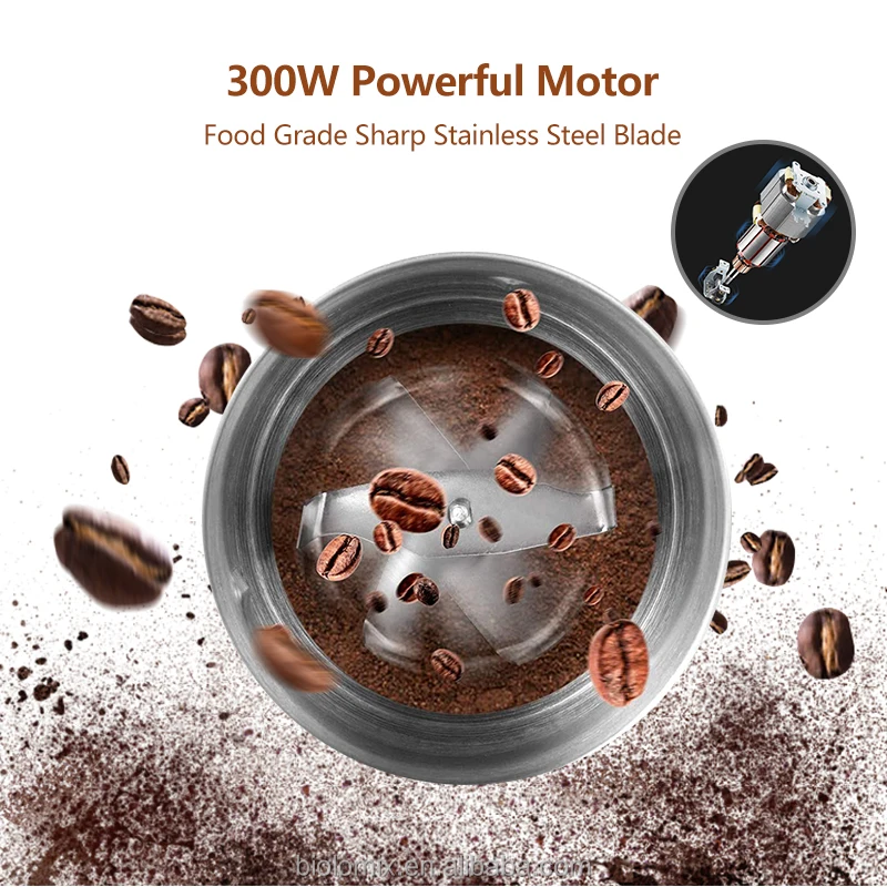 Customize Electric Coffee Grinder Electric Kitchen Cereals Nuts Beans Spices Grains Grinder Machine Multifunctional Home Cafe