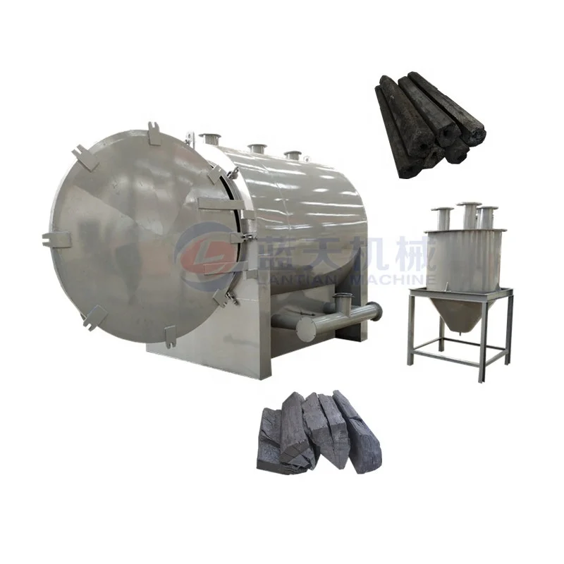 Sawdust briquette carbonization kiln jute sticks charcoal making furnace machine plant