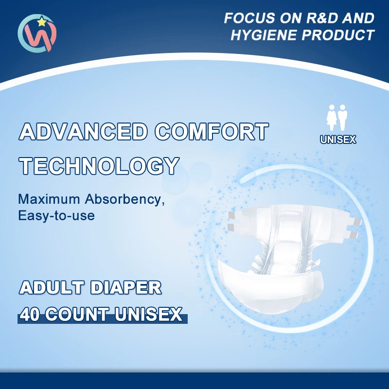 New Arriver Logo Customized Packing High Absorption Product and Supplier Wetness Indicator Adult Diapers Disposable Unisex