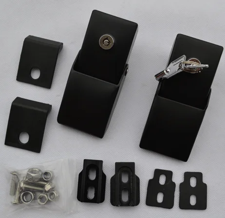 Stainless Steel Hood Latches Hood Lock Catch Latches Kit for Jeep Wrangler JK 2007-2017 (Black)