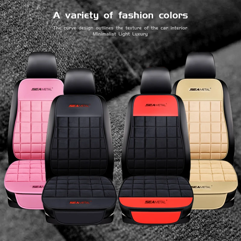 SEAMETAL Plush Automobiles Seats Cover Set Universal Vehicles Seat Protector