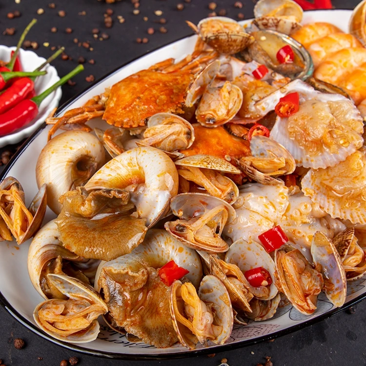 
Spicy seafood combination is convenient and quick to open and eat 