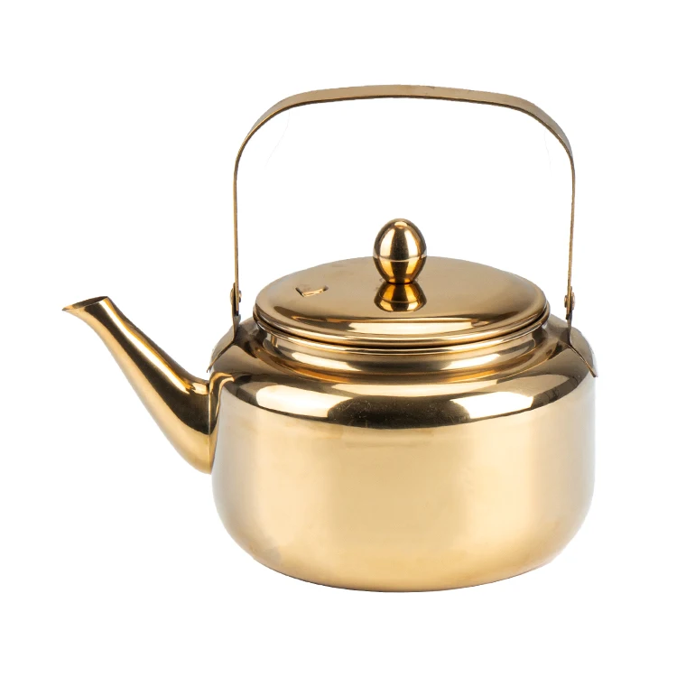 Mirror Polished 2L 3L 4L All Metal Gold Stainless Steel Whistling Kettle Water Tea Pot Kettle