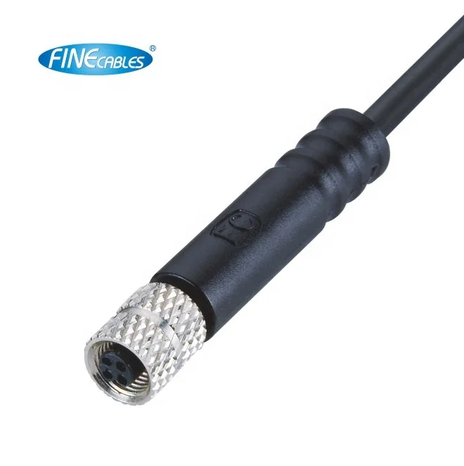 Finecables Waterproof Electrical 3 4pin Molded Cable M5 Connector