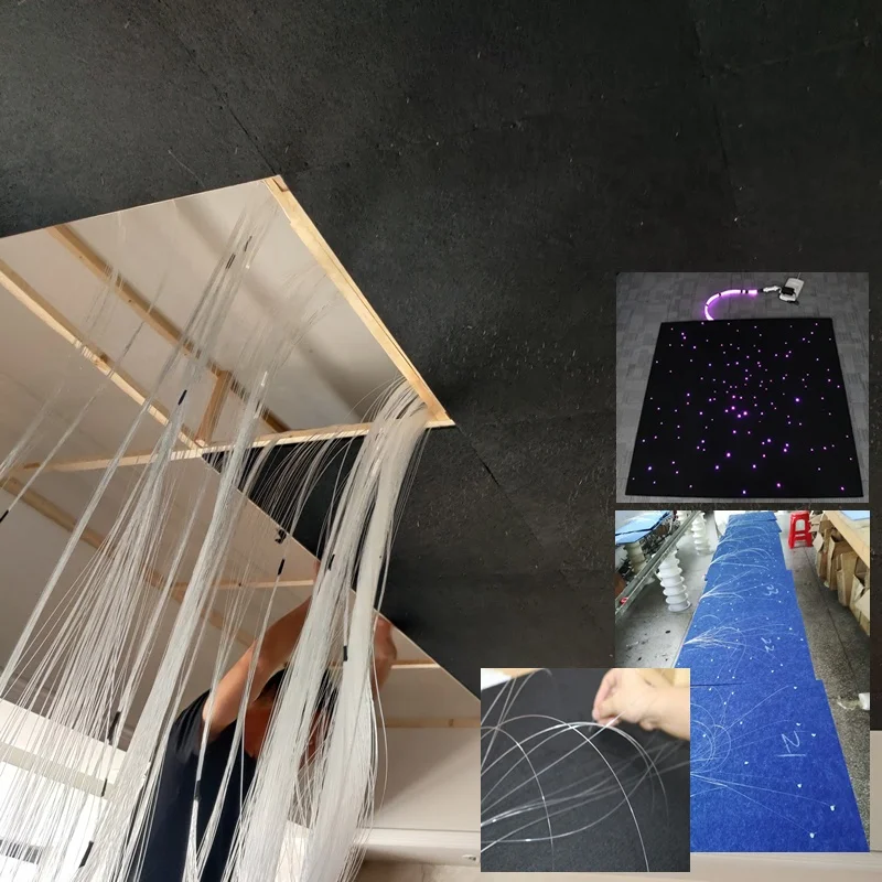 LED Fiber Optic Light Panel Starry Sky Panel Star Light 60*60cm Polyester Acoustic Board