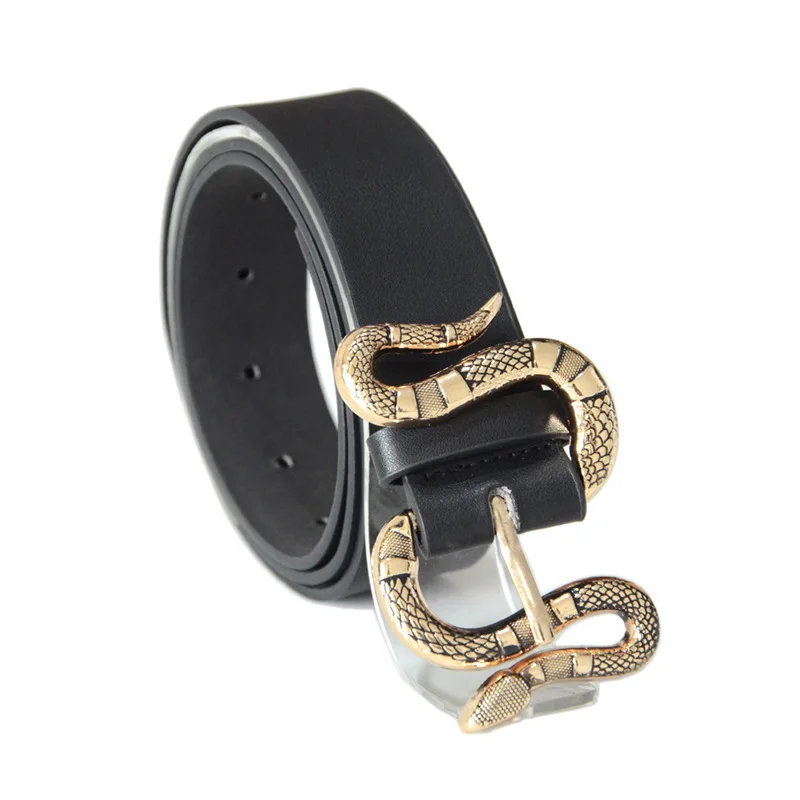 ladies custom belt Wholesale Designer Fashion Snake Pattern Animal Unique Buckle 2.8CM Belt Jeans for women