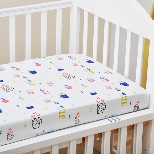 custom print organic cotton crib bed sheet