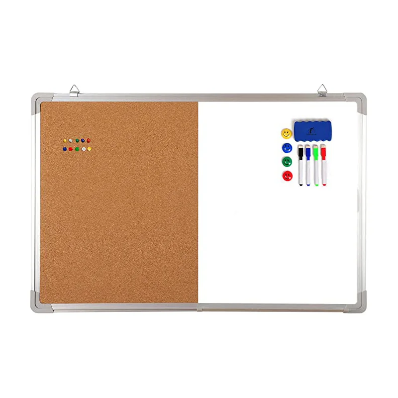 VCW Standard 30*40 Combination Wooden Frame Notice Push Pin Board Cork Bulletin Board For Office Home School Message