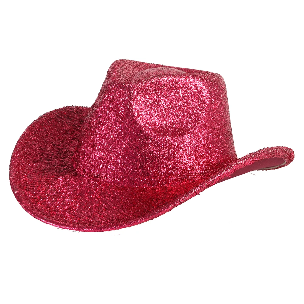 Western Sequin Fedora Hat Glitter Sequin Hat Solid Color Dance Hat Retro Disco Cap Unisex Costume Cap for Women Men Party Props