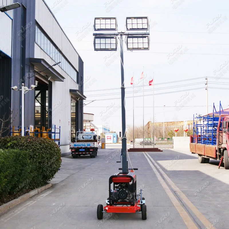 Best quality 5m mast Mobile Light tower with Diesel Generator