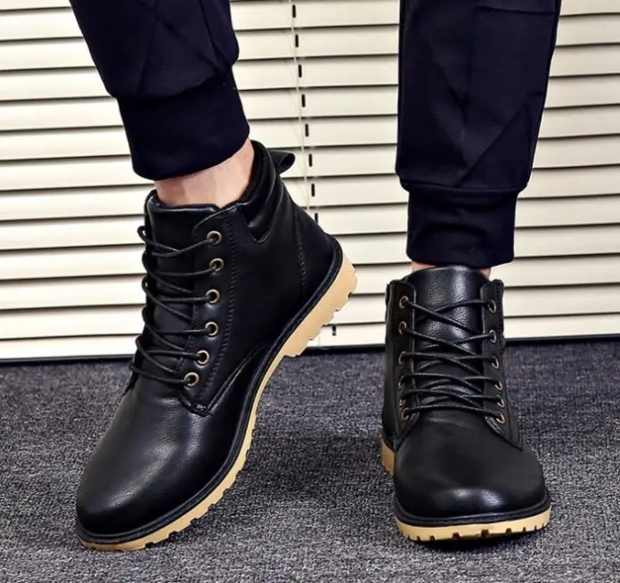 Fashion casual shoes cheap men work snow boots wholesale