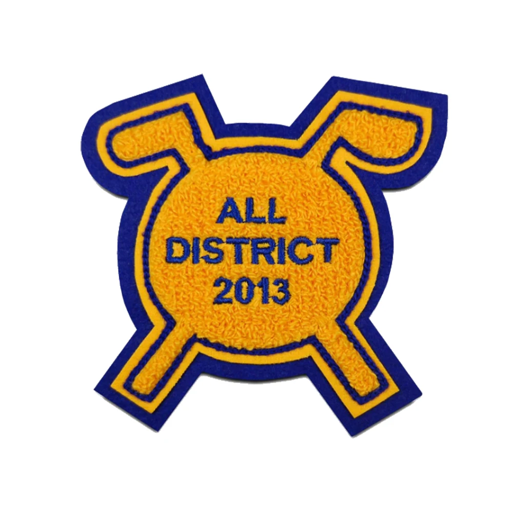 Golf cart sequin embroidered iron on patch custom disc golf sports chenille embroidery heat press patches For Clothing