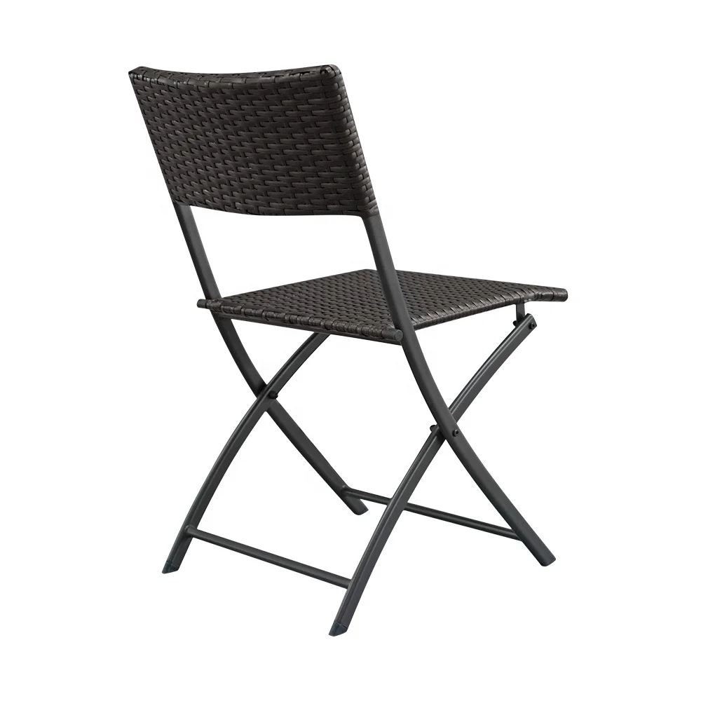 Rattan Patio Furniture 3 Piece Rattan Outdoor Furniture Folding Table and Chair Garden Bistro Bistro Set