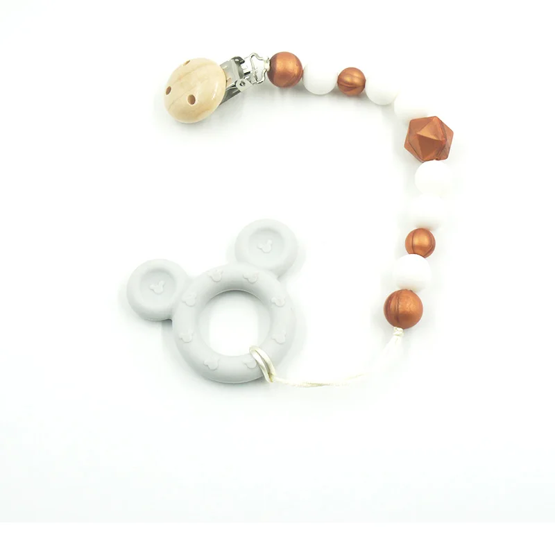 New Custom Baby Toys Animals Cartoon Teether Pendant BPA Free Silicone Teether