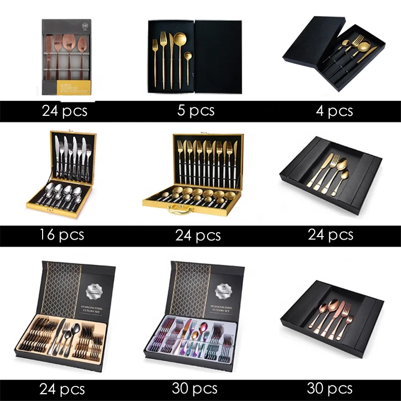 Luxury Royal 18/8 Stainless Steel Rose gold PVD Cutlery Set for Restaurant Flatware