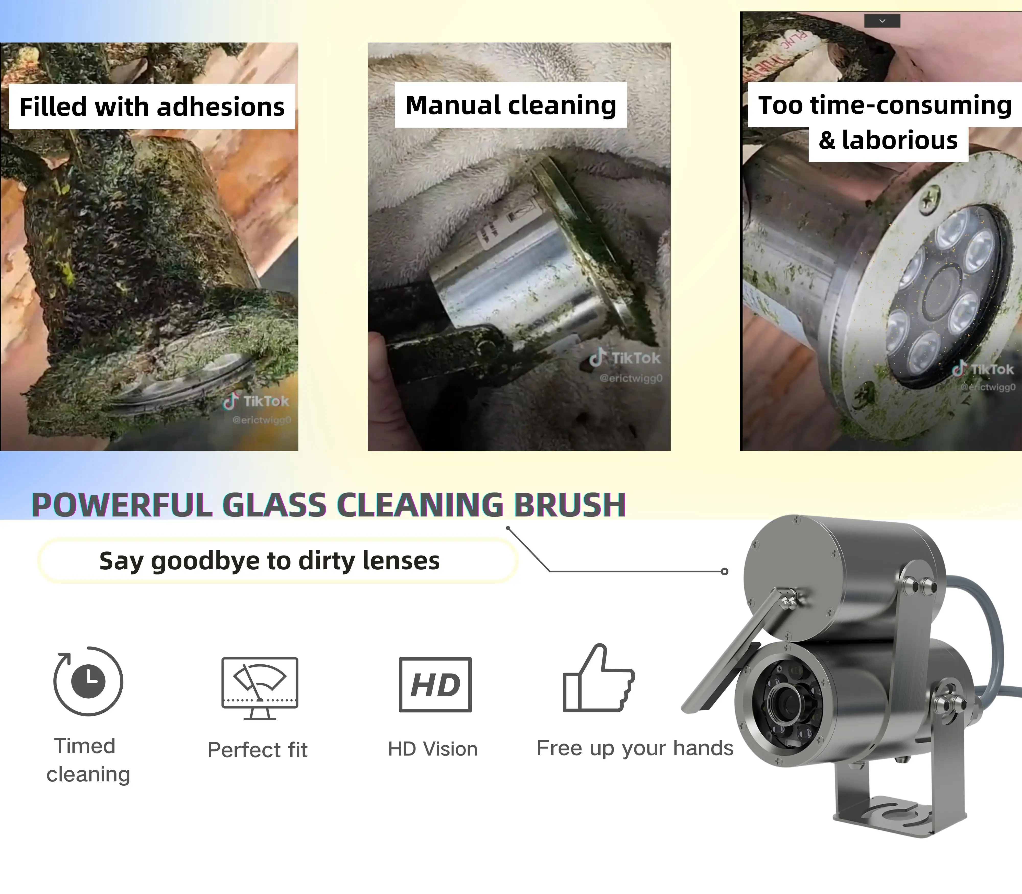 High definition underwater network camera with self-cleaning function