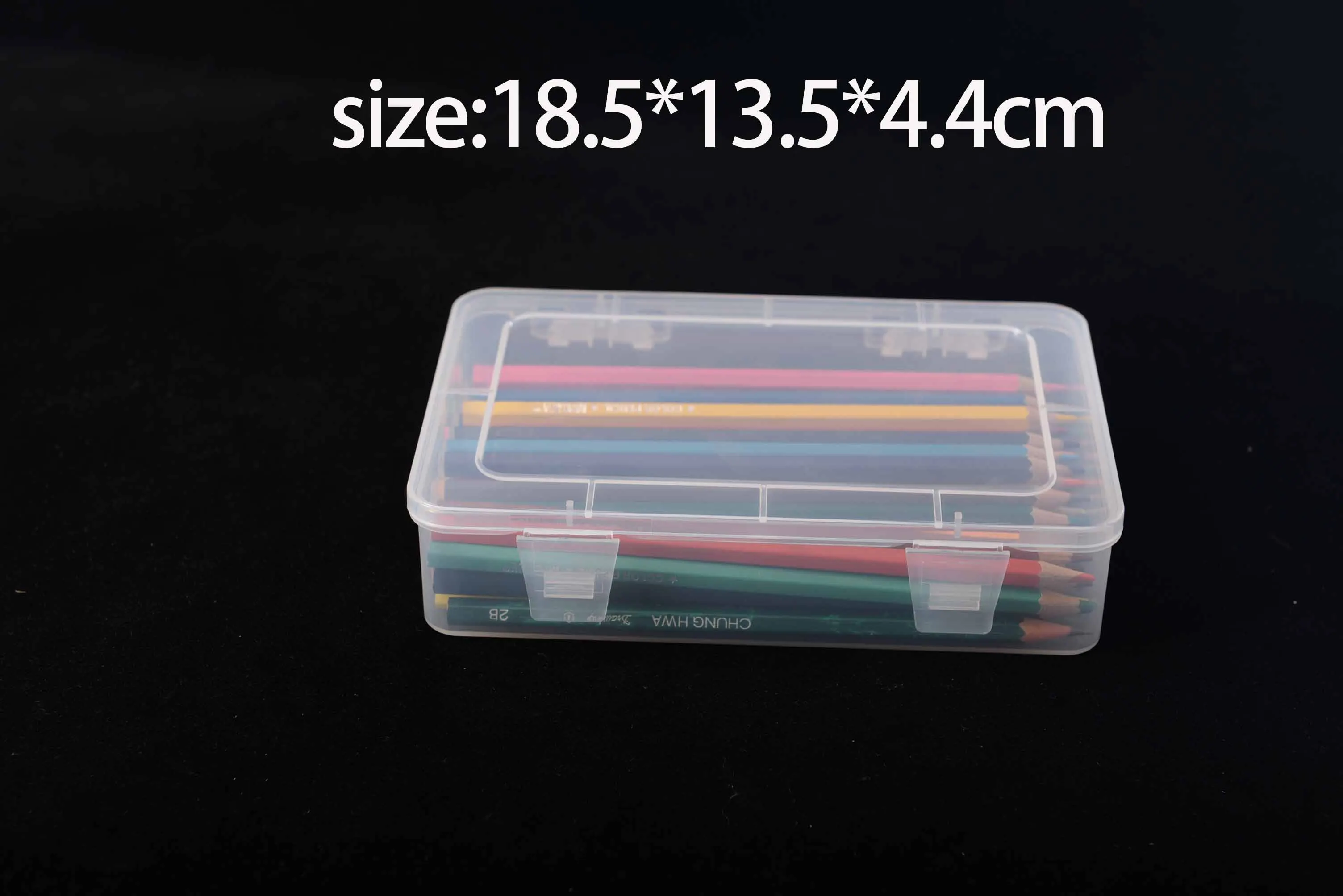 Wholesale plastic pp transparent tool storage box without grid pencil storage box