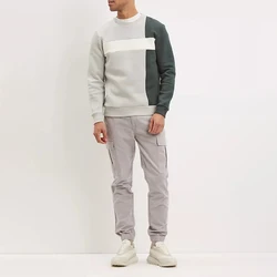 Spring Men Tracksuits Custom Men Clothing Hoodies New Sweatshirt Unique Design Tri Colour Block Sweatshirt