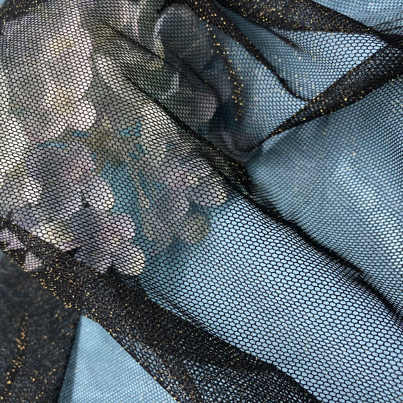 Soft And New Affordable Shining Net Mesh Gold Net Lace Net Fabric For Curtains