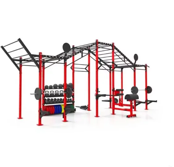 High Quality  Free Standing Cross Training Rig With Pull Up Bars And Monkey Bars Power Rack