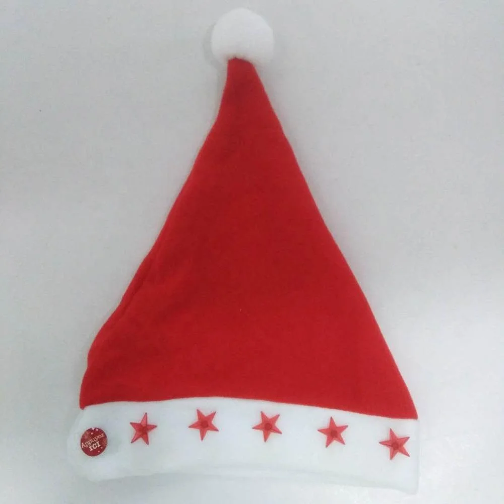 SJ0421 светодиодные рождественские шапки взрослые детские костюмы Головные уборы Санта Клауса Рождественская шапка с красным освещением