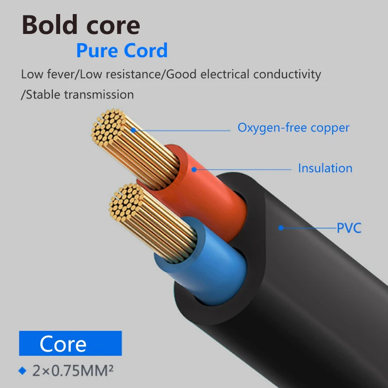 2 Ways C7 to C8 power cable with 0.28m 10A250V female to male two jack extension power cord Current separator cable