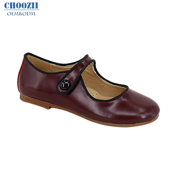 Choozii 2019 Top Cheap Wholesale Nice Mary Jane Ballet Handmade Leather Girl Non-slip Comfortable High Class Dress Brown Shoes
