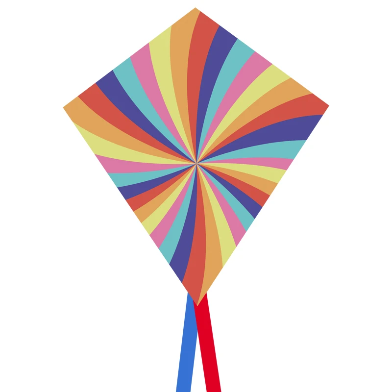Outdoor Diamond-Shaped Rainbow Kite Custom Flying Kites Wholesale Tail Kite Manufacturer with Unique Designs