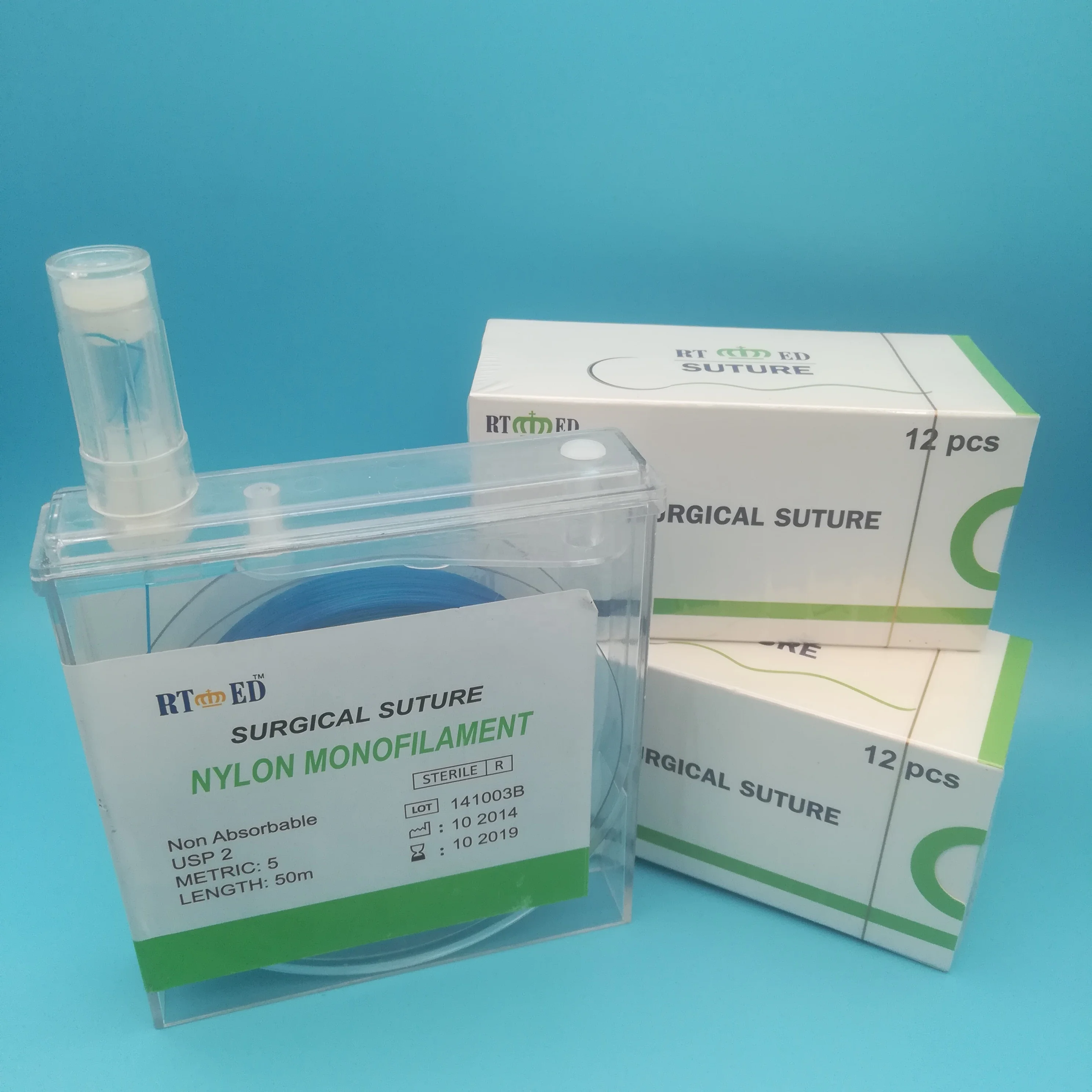 50 meter Blue Nylon usp2~6/0, suture Cassette For Veterinary