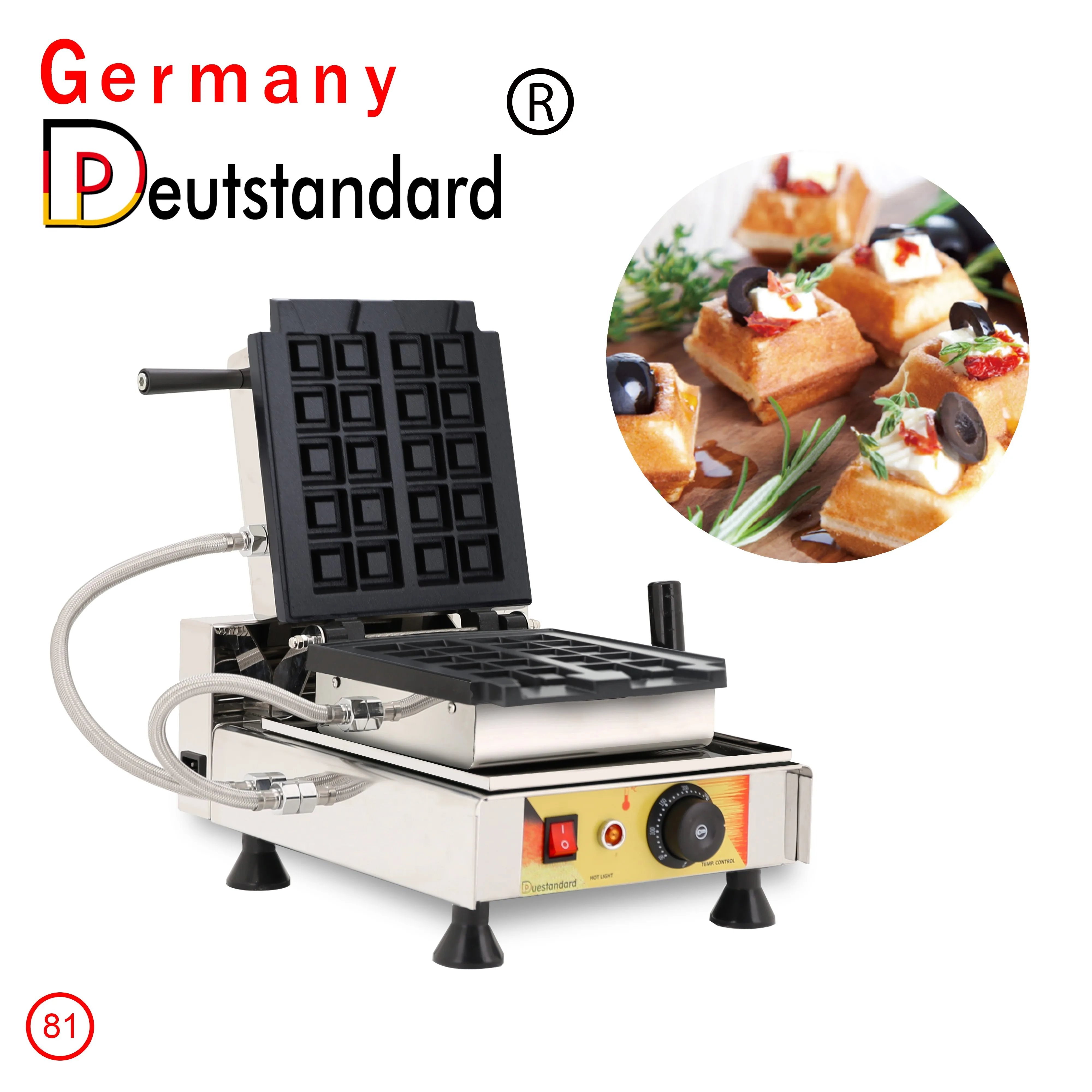 Germany Deutstandard NP-81 Belgian Brussels Cube Waffle Maker Vertical Square Shaped Waffle Machine