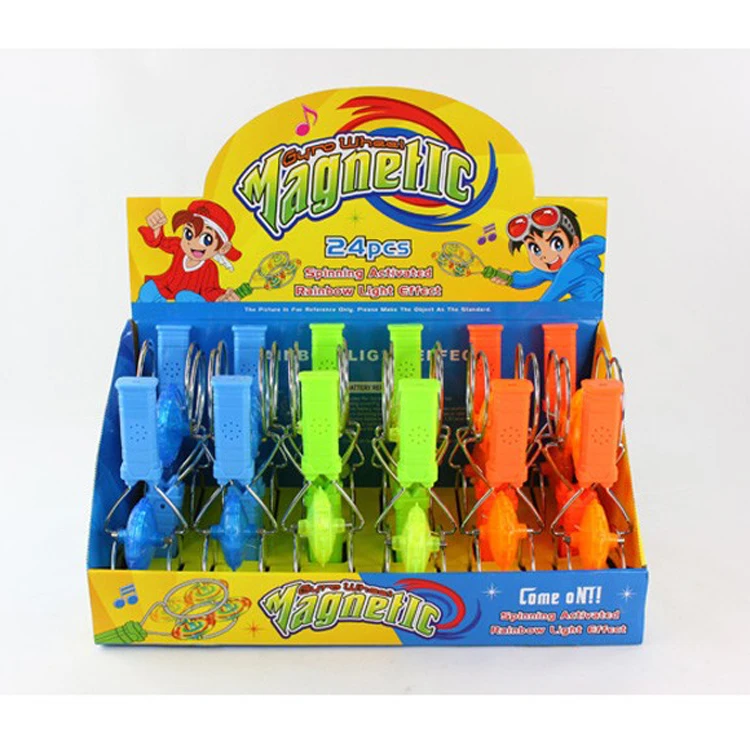 Cool Rainbow Light Spinning Dancing Magnetic Gyro Wheel Toy with Music