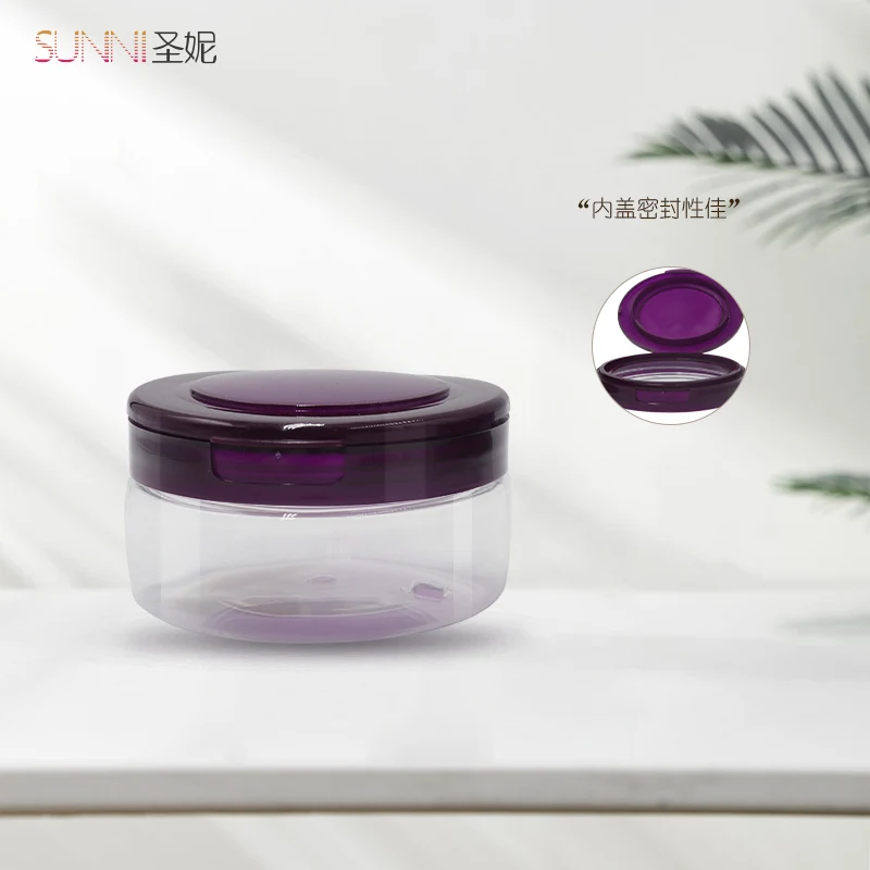 Transparent Night Cream Jar PP Flip Bottle 100ml Amber Pet Plastic Bottle