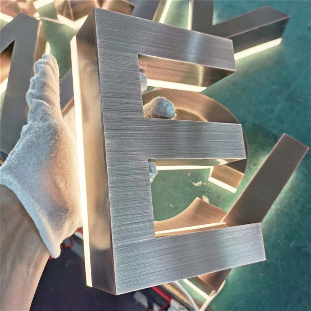 Manufacturer Custom 3D Backlit Acrylic Letter Lights Signage Company logo name led illuminated sign
