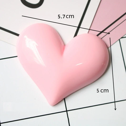 Mixed Resin Heart-Shaped Flatback Cabochon Kawaii Bead Fridge Magnet Scrapbook Diy Accessories Buttons Heart Crafts